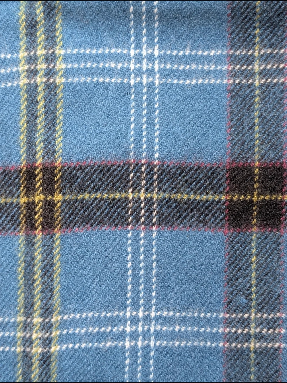 NWOT Teal Blue Plaid Wool Scarf Made In Scotland